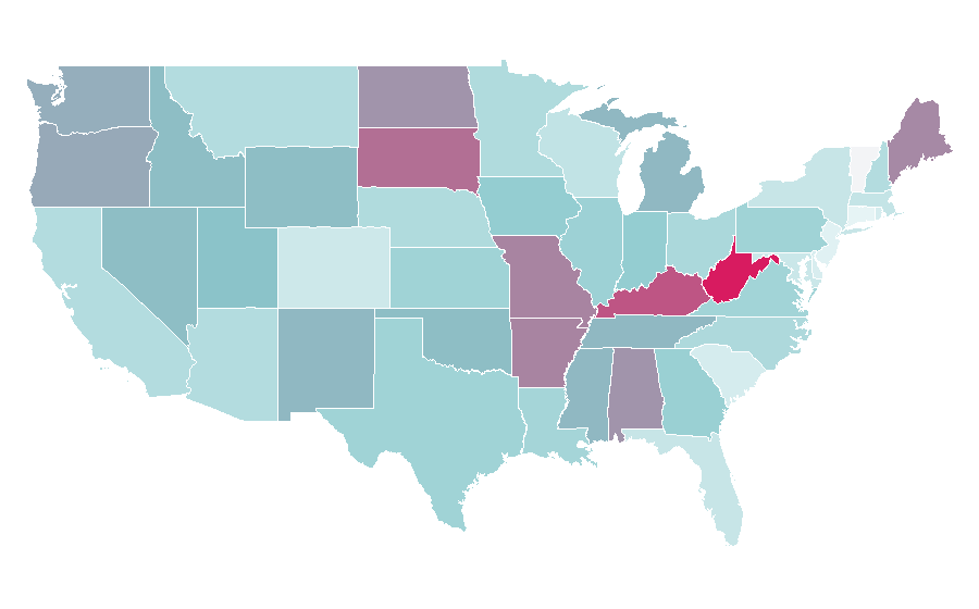 Affinity by region — Fan fiction, United States