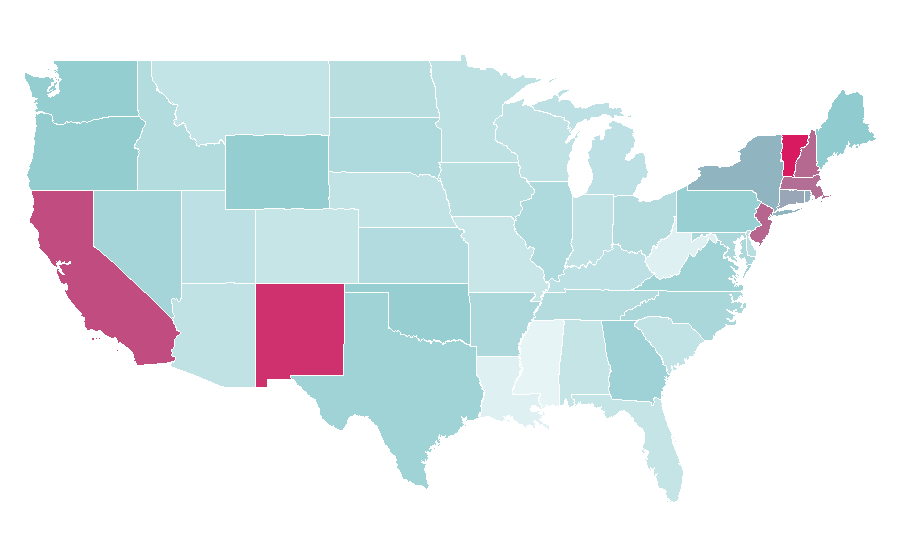 Afinidad por región — Farmer, Estados Unidos