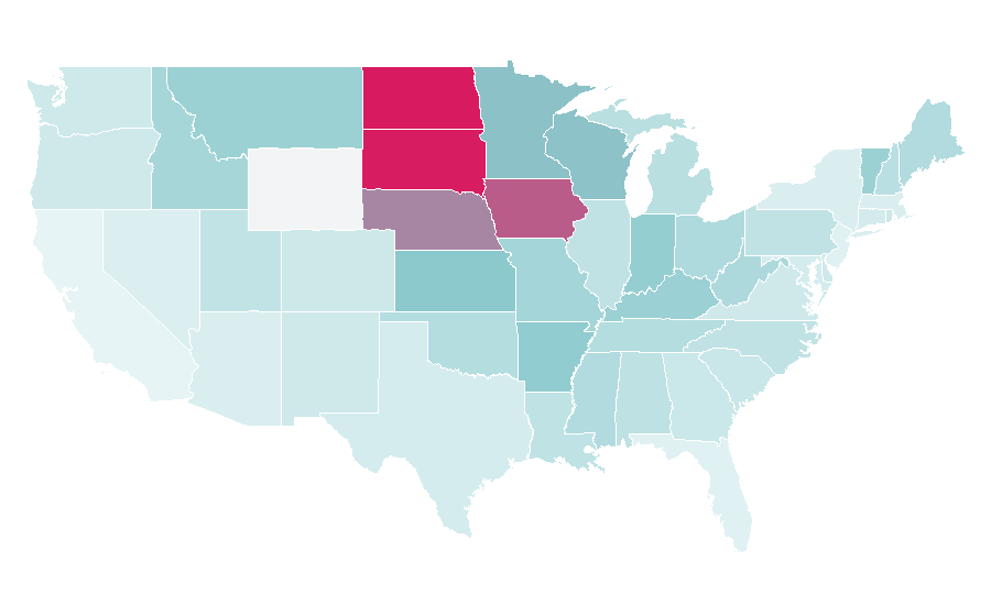 Affinity by region — Farming Simulator, United States