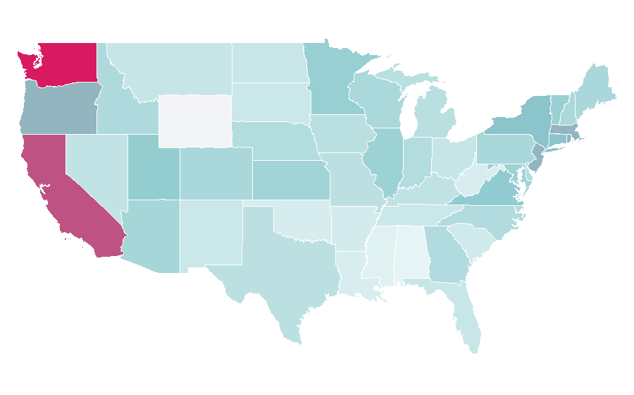 Afinidad por región — Fast fashion, Estados Unidos