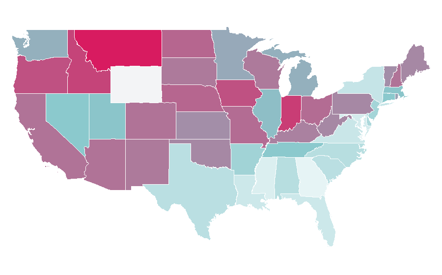 Affinity by region — Fast Times at Ridgemont High, United States