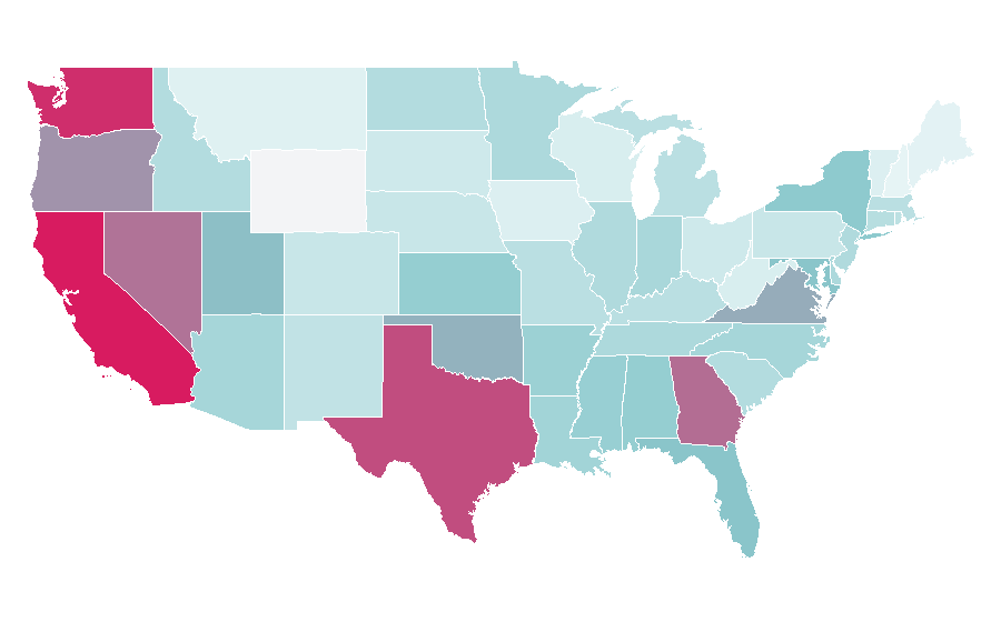 Affinity by region — Fate/stay night, United States
