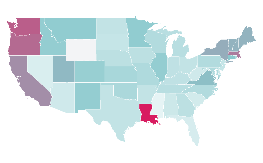 Affinity by region — Faux pas, United States