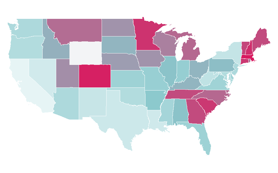 Affinity by region — FedEx Cup, United States