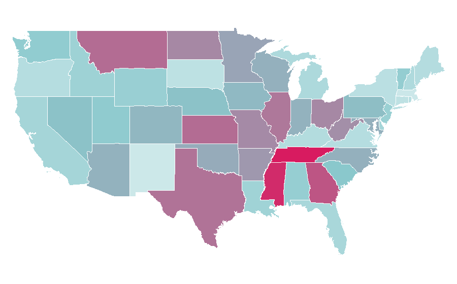 Affinity by region — FedEx Ground, United States