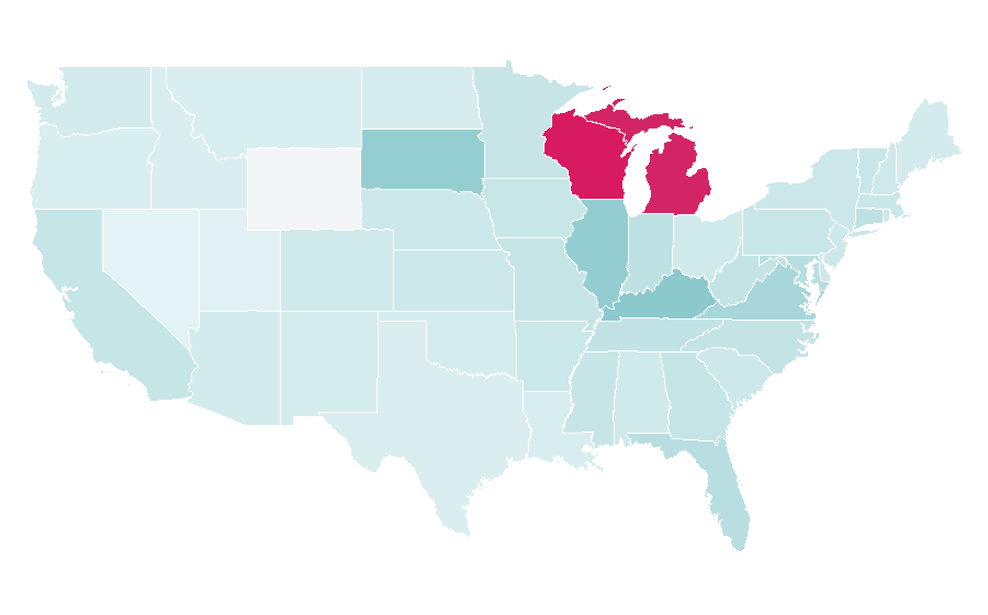 Affinity by region — Feeding America, United States