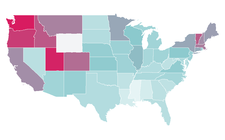 Affinity by region — Felicity Jones, United States