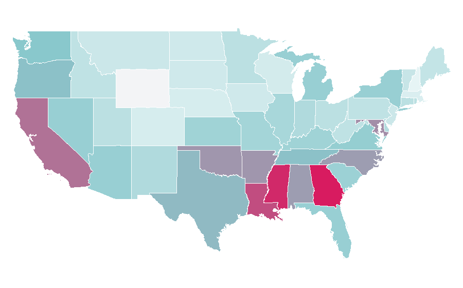 Affinity by region — Femininity, United States