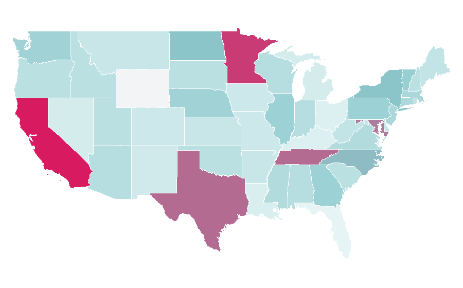 Affinity by region — Feminist movement, United States