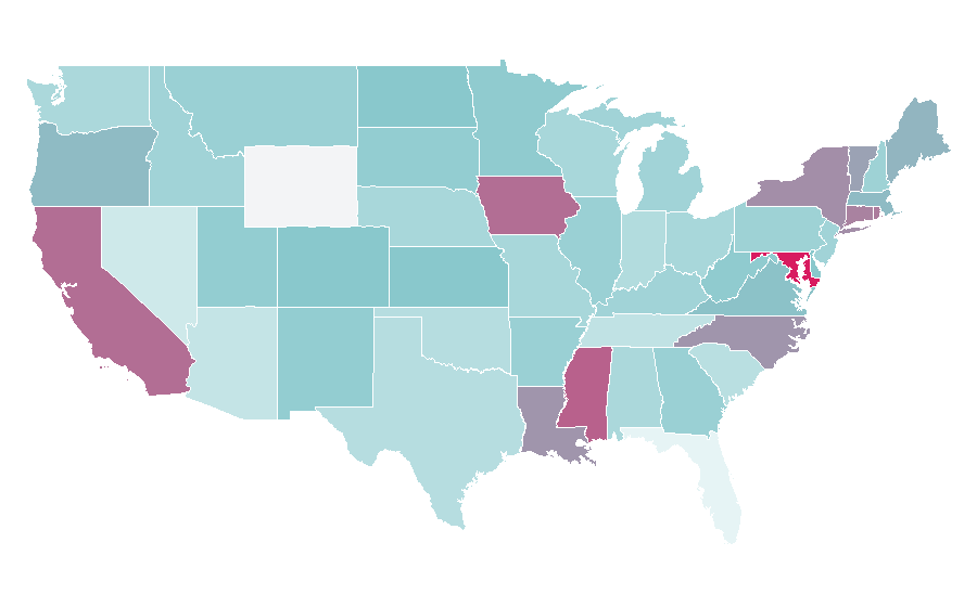 Affinity by region — Feminist theory, United States