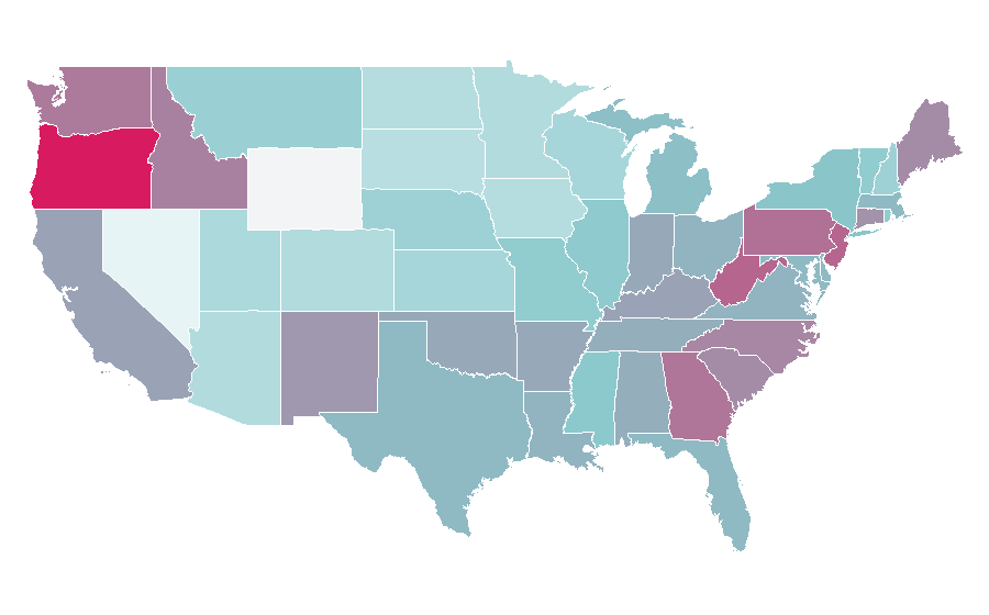Affinity by region — Fencing, United States