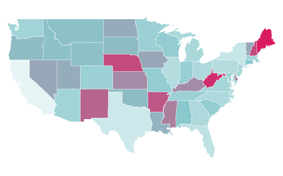 Affinity by region — Fermentation in food processing, United States