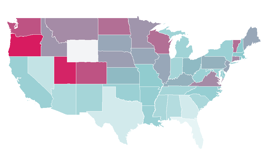 Affinity by region — Fertility awareness, United States
