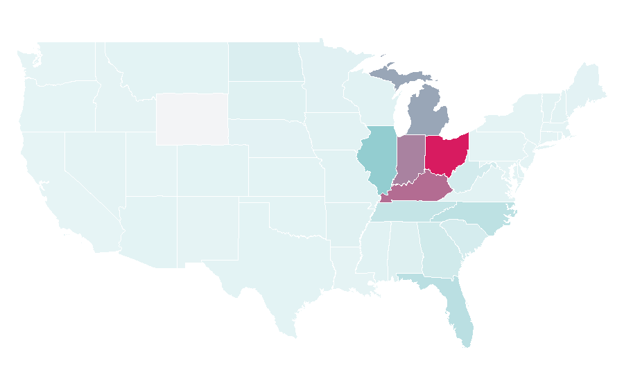 Affinity by region — Fifth Third Bank, United States