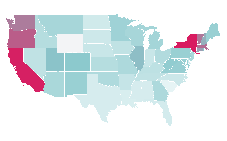 Affinity by region — Film noir, United States