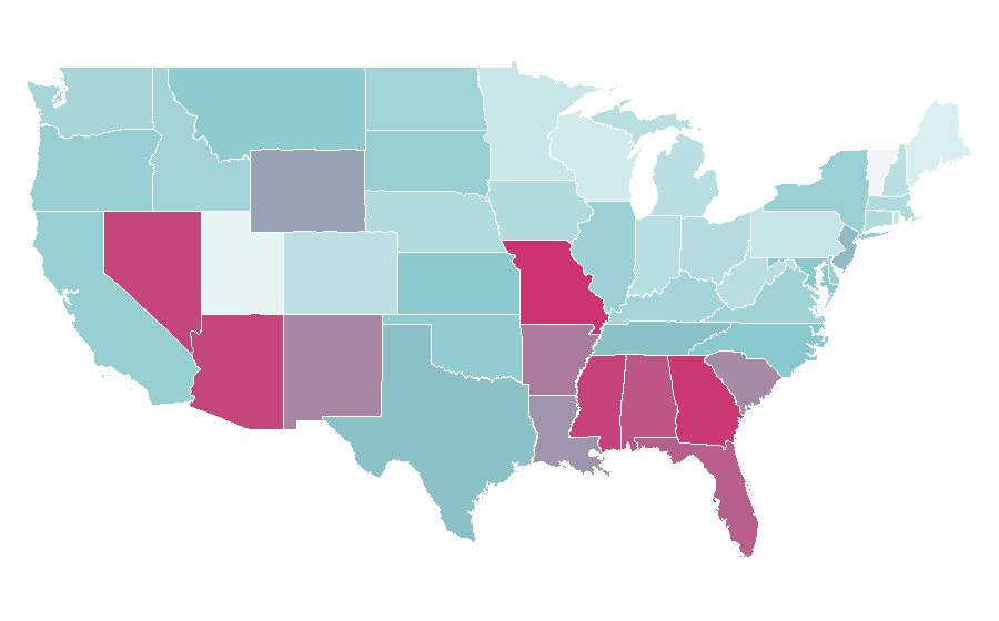 Affinity by region — Financial institution, United States