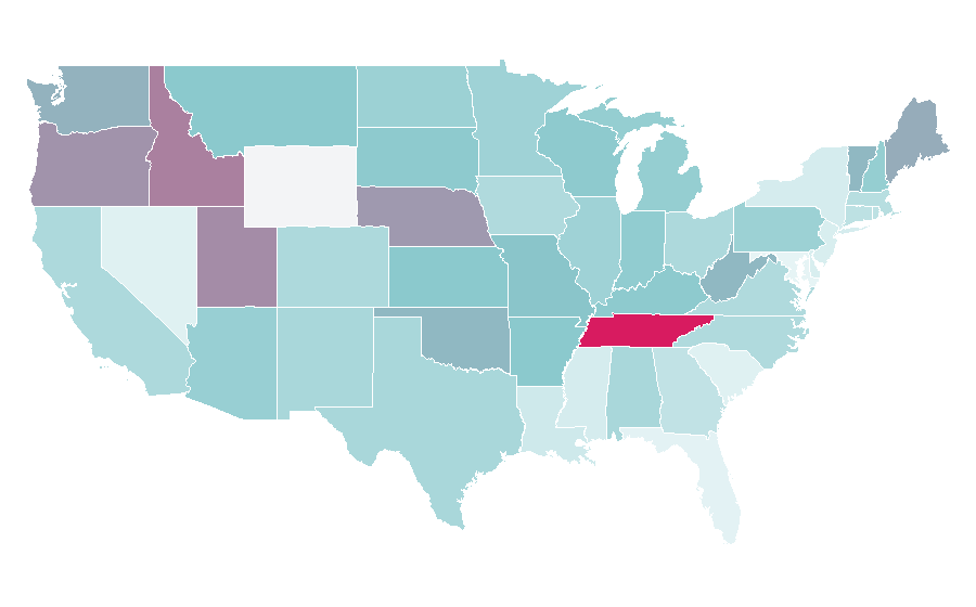Affinity by region — Finch (American band), United States