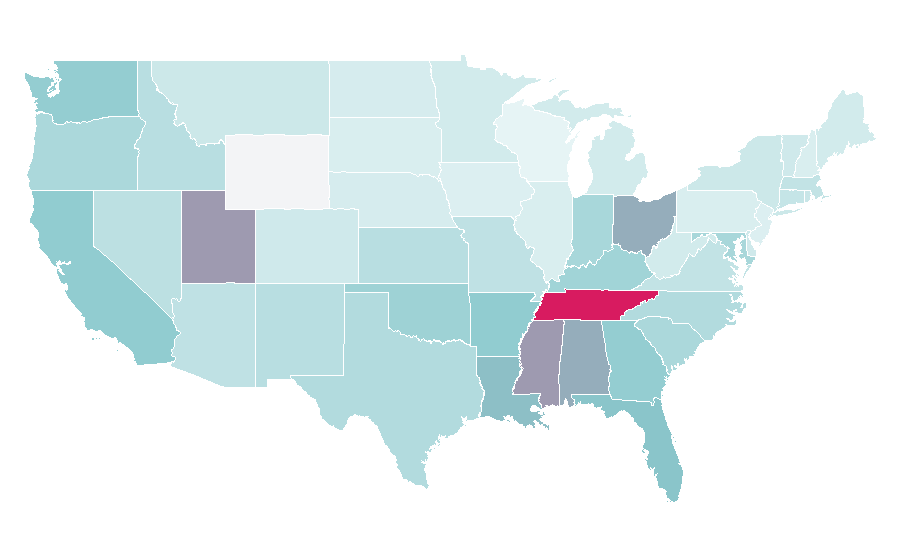 Afinidad por región — Finder (software), Estados Unidos