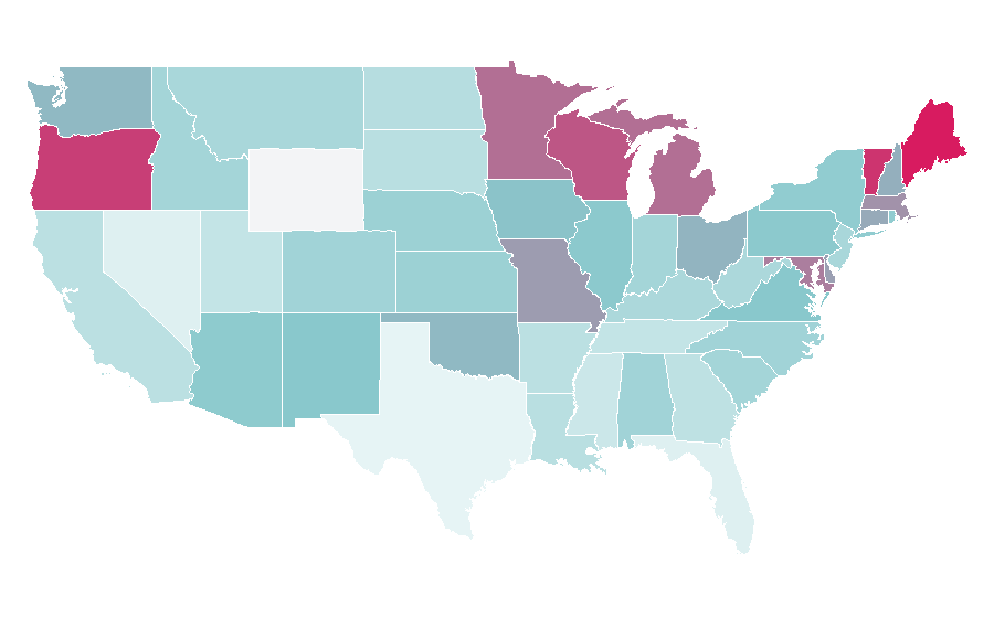 Affinity by region — Finding Your Roots, United States