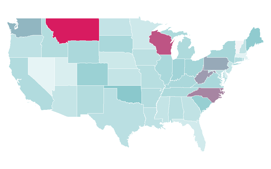 Affinität nach Region — Fire department, USA