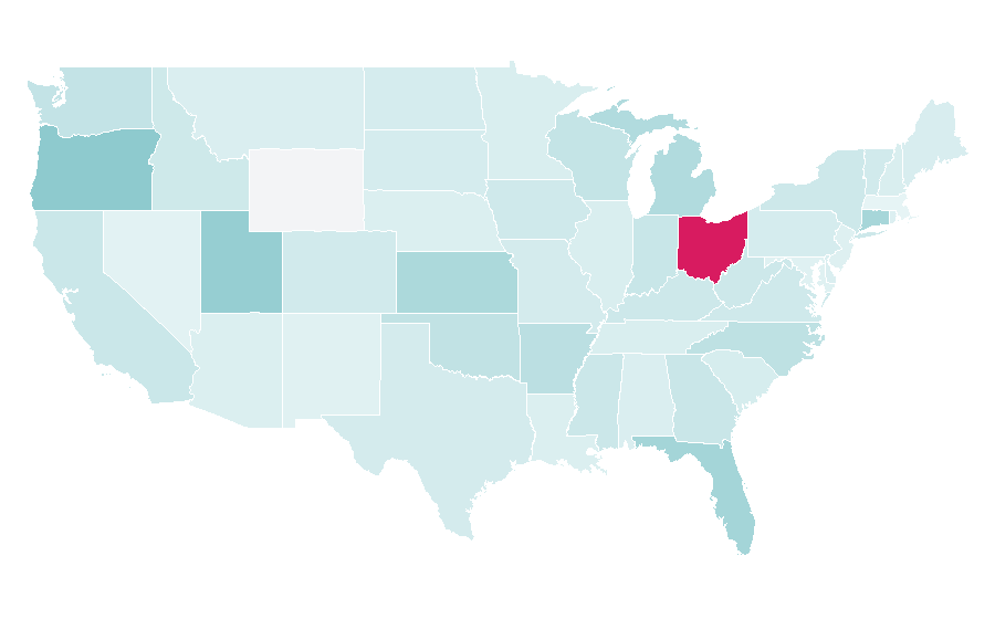 Affinity by region — Fish farming, United States