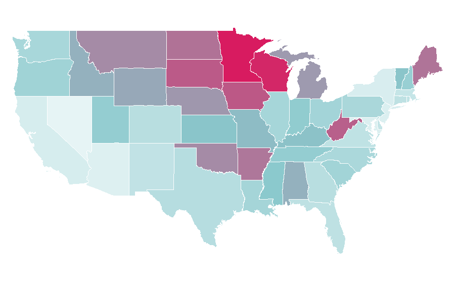 Affinité par région — Fishing lure, États-Unis