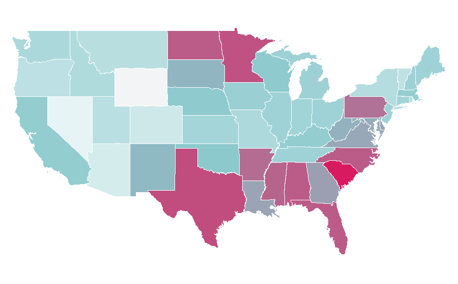 Affinité par région — Fishing rod, États-Unis