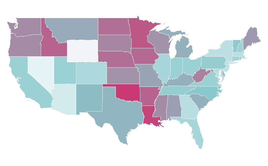 Affinity by region — Fishing sinker, United States