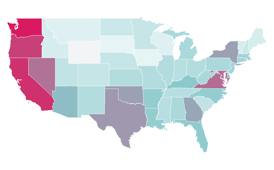 Affinity by region — Fist of the North Star, United States