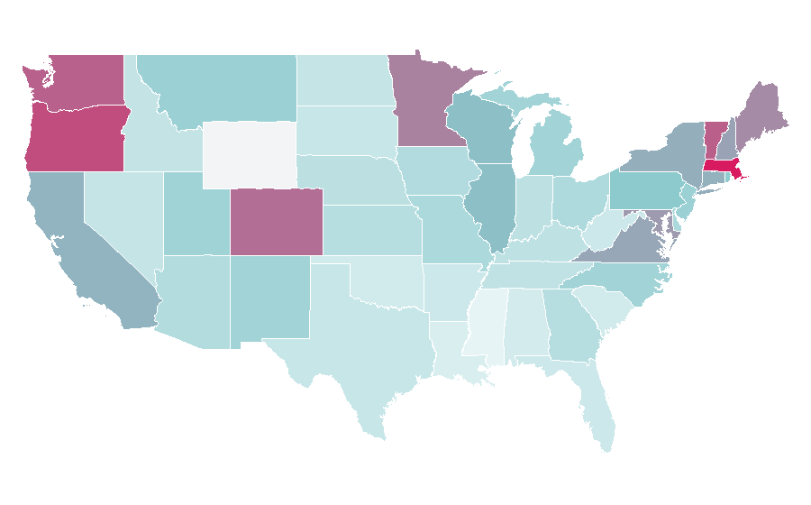 Affinity by region — FiveThirtyEight, United States