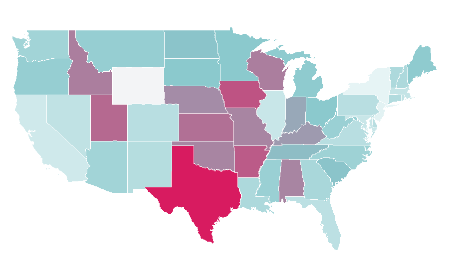 Affinity by region — Fixer Upper (TV series), United States