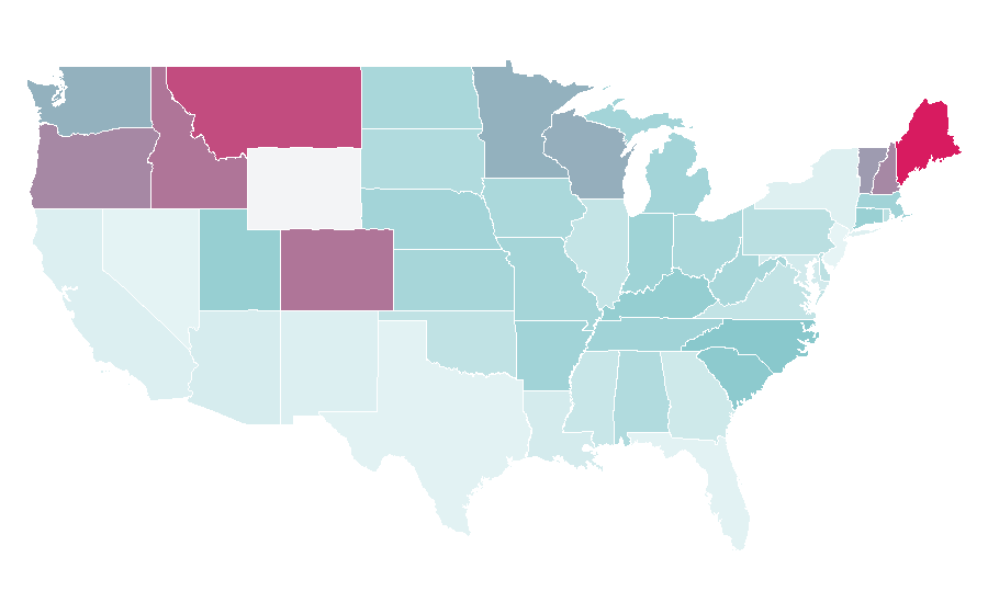 Affinity by region — Flat-Coated Retriever, United States