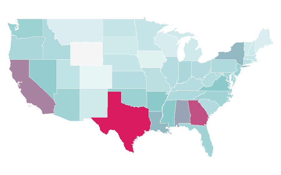 Affinité par région — Flatline, États-Unis
