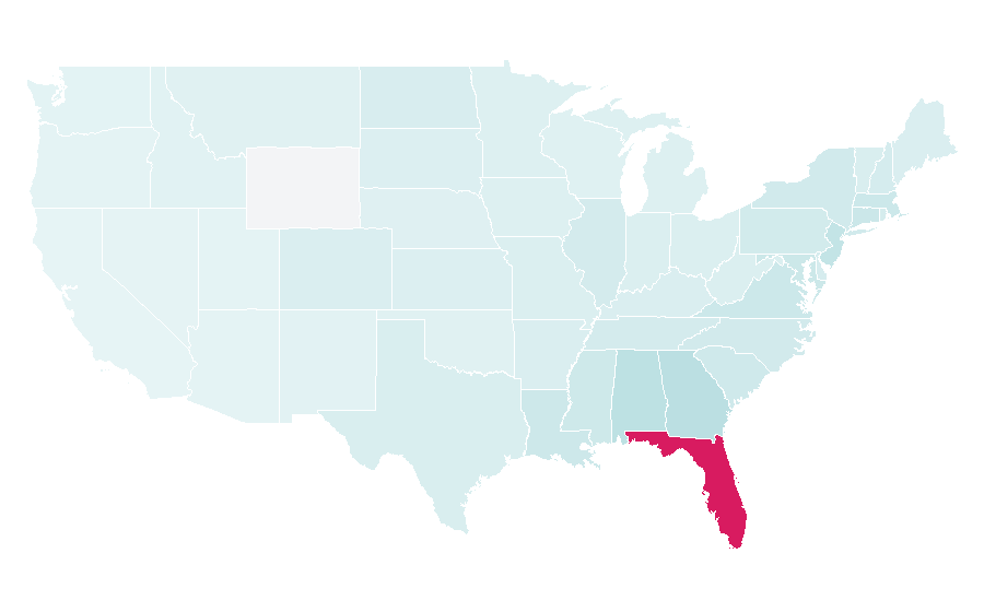 Affinity by region — Florida State University, United States
