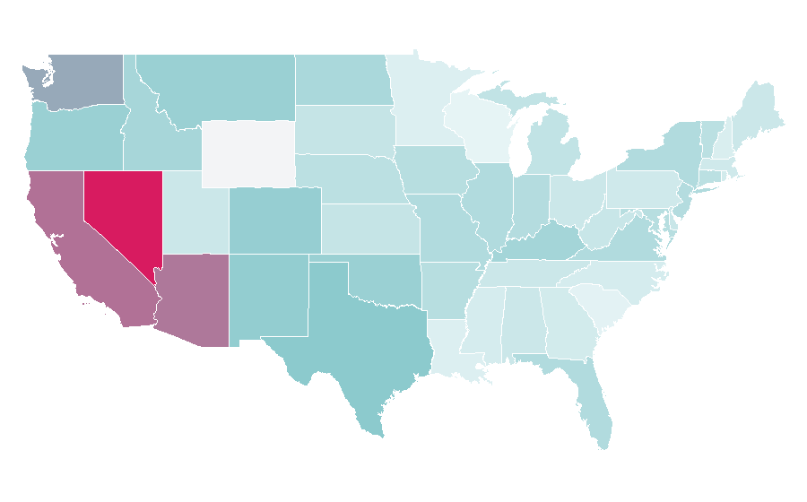 Affinity by region — Flyweight (MMA), United States