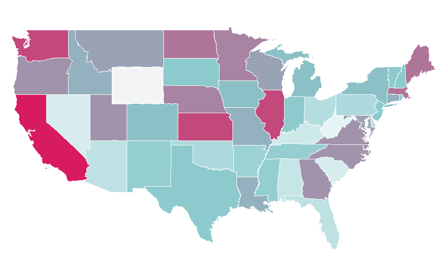 Affinity by region — Foam rolling, United States