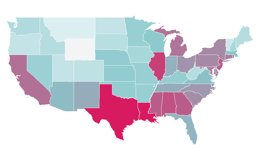 Affinity by region — Folding chair, United States
