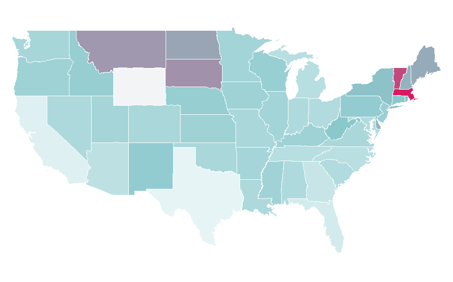 Affinity by region — Folk music of Ireland, United States