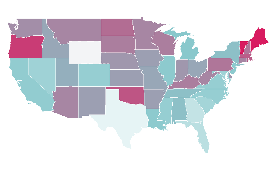 Affinité par région — Folk rock, États-Unis