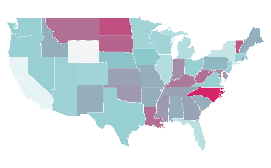 Affinity by region — Fondant icing, United States