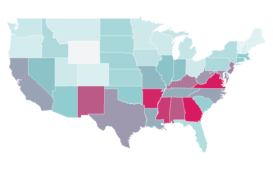 Affinity by region — Food allergy, United States