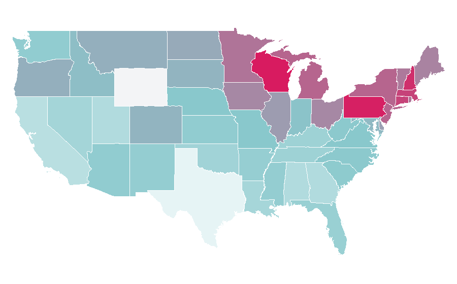 Affinity by region — Food Network Magazine, United States