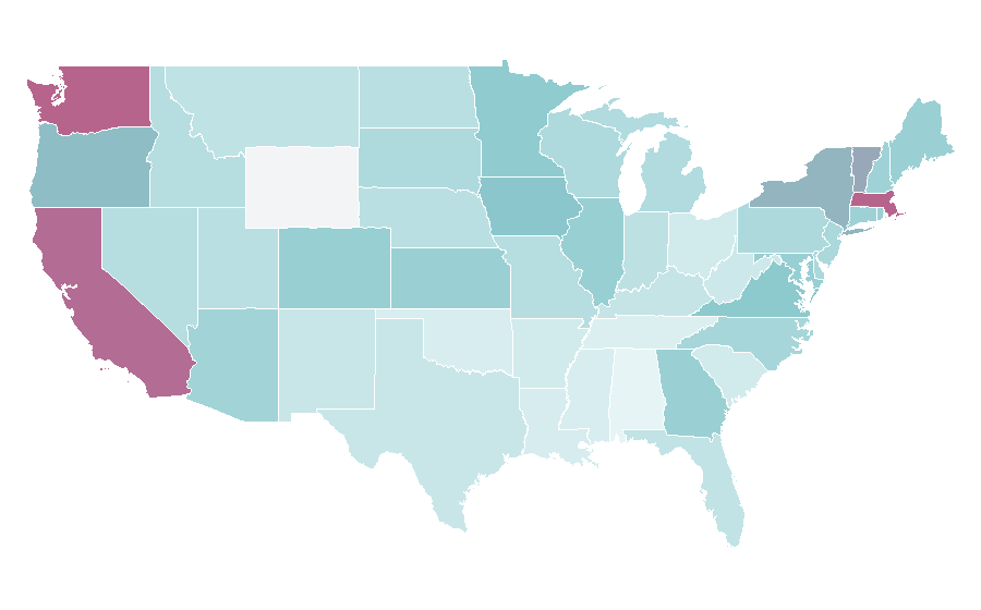 Affinity by region — Food waste, United States