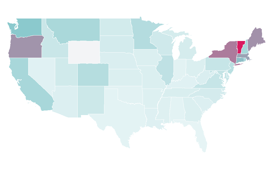 Affinity by region — Food52, United States