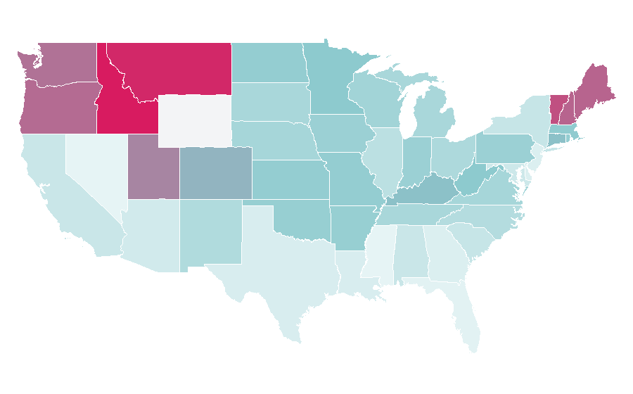 Affinity by region — For Whom the Bell Tolls, United States
