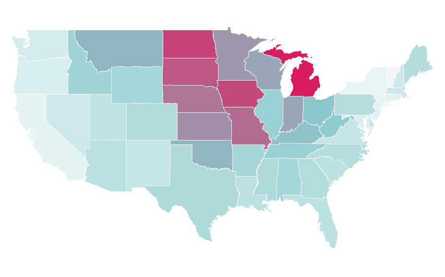 Affinity by region — Ford Edge, United States