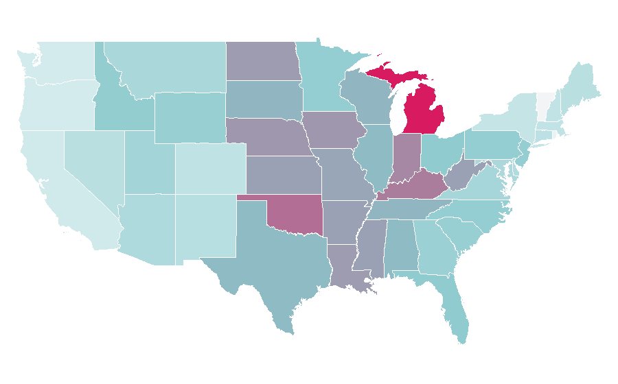Affinity by region — Ford Explorer, United States