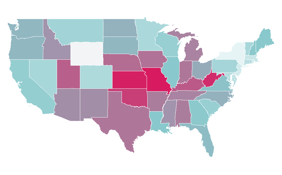 Affinity by region — Ford Fiesta, United States