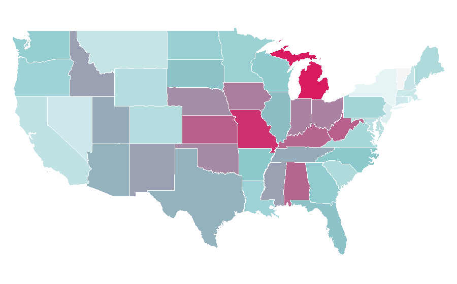 Affinity by region — Ford Focus, United States