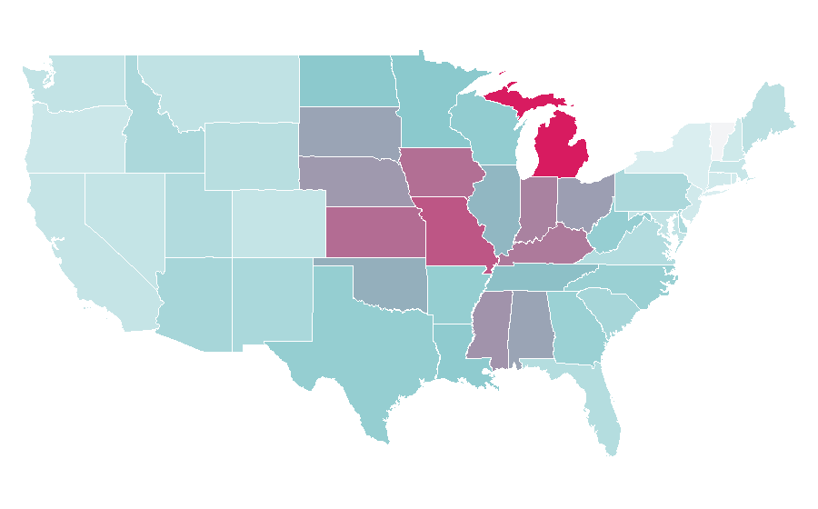 Affinity by region — Ford Fusion (Americas), United States